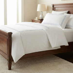 Custom Embroidery Blue Geometric Pattern Cotton Duvet Cover <b>Sets</b> Classical Style Home <b>Bedding</b> <b>Sets</b> Machine Washable Home Wedding - Product Image 4