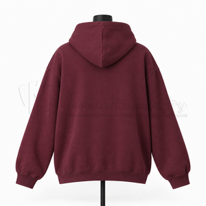 Sudadera con Capucha Oversize Borgoña para Mujer, con Gráfico Personalizado, Estilo Casual Urbano, Fabricante de Sudaderas de Forro Polar - Product Image 2