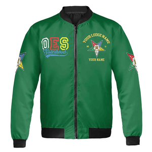 Custom Name Chapter OES Let Your <b>Light</b> Shine Bright Unisex Bomber <b>Jacket</b> S-5XL Premium Custom Made Long Sleeve Masonic <b>Jacket</b> - Product Image 2