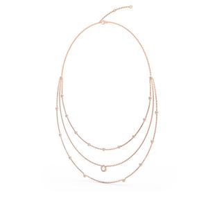 Collier à pendentif triple rangs en or rose 9 carats avec diamant de laboratoire taille ronde 1,34 carats total (CTW) - Product Image 1