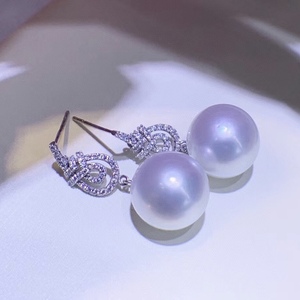 10-11mm 925 Silver Spring/Summer New True <b>Pearl</b> <b>Earrings</b> Versatile Fashion Style with Natural Gold <b>Pearl</b> Commuter Ideal - Product Image 4