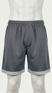 Shorts décontractés pour hommes en mélange de coton, taille élastique, style streetwear, logo personnalisé, fournisseur en gros - Product Image 5