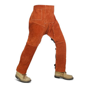 Pantalon de soudeur en cuir de vachette pleine fleur de qualité supérieure, résistant et durable, vêtement de sécurité industriel pour le travail du soudeur - Product Image 1
