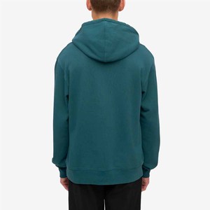 Sweat-shirt à capuche pour homme, couleur turquoise, coupe classique, tissu tricoté uni, design avec poche - Product Image 5