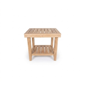 Tabouret Aqua en teck de qualité supérieure, parfaitement poncé, toucher lisse, design moderne, pour salle de bain, usage extérieur, gain de place - Product Image 1