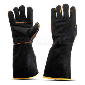 Gants de soudage ignifuges en cuir de vachette pleine fleur avec logo personnalisé, résistants à l'abrasion, robustes et anti-feu, marque privée - Product Image 4