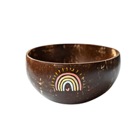 KV NATURAL HOME Bol en Coque de Noix de Coco Écologique de 9 cm, Style Bohème Vintage et Moderne, Personnalisable, pour Service Alimentaire