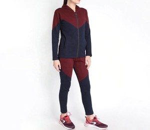 Women Color Block Sports Tracksuit Custom <b>Zip</b> <b>Up</b> <b>Jacket</b> High Waist Leggings Activewear Gym Fitness Running Set Private Label - Product Image 1