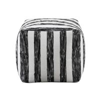Pouf de sol moderne 1 pièce en tissu rayé noir et blanc, ottoman antidérapant, fauteuil pouf design haut de gamme