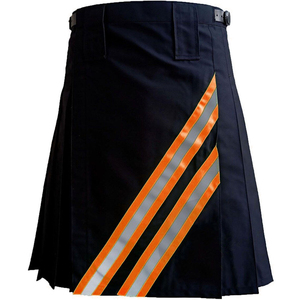 Kilt de travail réfléchissant haute visibilité orange pour pompier, en coton noir, 2026 - Product Image 2
