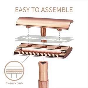 Safety <b>Razor</b> Stainless Steel Double Edge Safety <b>Razor</b> Men Metal Reusable <b>Razor</b> Stand Metal <b>Razor</b> <b>Blades</b> Man Latest New Design - Product Image 1