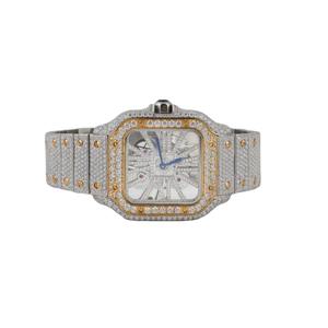 Montre élégante en alliage carré à quartz, sertie de diamants, style hip-hop, montre de luxe pour hommes - Product Image 1