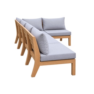 Ensemble de canapés de jardin en teck massif, canapé d'angle en teck en forme de L, canapé sectionnel avec coussins, mobilier d'extérieur, Indonésie - Product Image 6