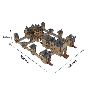 Ensemble de construction de château moderne – Blocs en pierre, tours, murs et accessoires pour des jeux de construction créatifs - Product Image 4