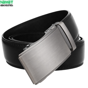 Ceinture automatique pour homme en cuir véritable, marron uni, en cuir de vachette, boucle rectangulaire en alliage, formelle, écologique, durable, moulage monobloc - Product Image 4