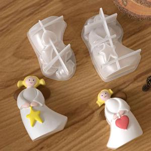Factory Love Star Angel Elf Girl Candle <b>Mold</b> Gypsum Resin Candle Silicone <b>Mold</b> - Product Image 4