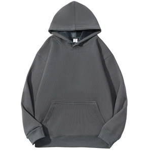Sudadera con Capucha Extra Grande para Hombre, Color Sólido, Felpa Francesa, Informal, con Bolsillo Delantero, Corte Regular, para Otoño - Product Image 1