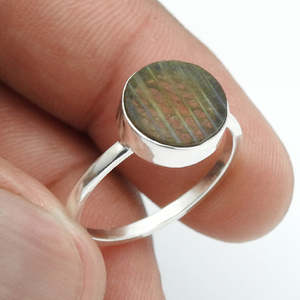 Premium Quality 925 Sterling Silver <b>Ring</b> Comes With Bezel Setting Round Cut <b>Labradorite</b> Gemstone Handmade Bohemian Jewelry - Product Image 3
