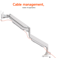 Soporte de Monitor AUKI con Resorte de Gas Blanco, para Monitores de 13-49 Pulgadas, Montaje en Escritorio VESA, Certificación OEM ODM CE RoHS