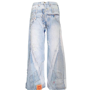 Jeans déchirés en denim pour hommes, coupe ajustée, streetwear urbain, mode OEM, prix d'usine, bas quantité minimale de commande, vente en gros - Product Image 4