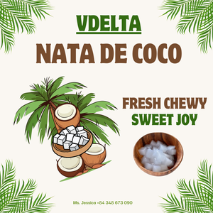 Nata de Coco du Vietnam en sirop, forme de cube blanc, 10% Brix - Product Image 4