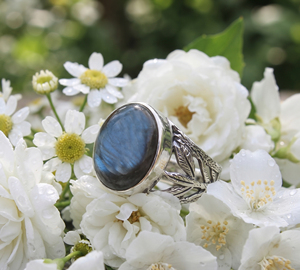 Bague en argent sterling 925 vintage avec labradorite, cadeau classique pour un usage quotidien, pour femmes et hommes - Product Image 3