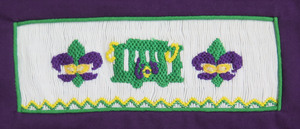 Vestido Infantil Morado a Cuadros con Bordado a Mano al por Mayor - Product Image 5
