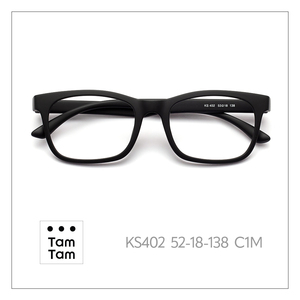 ทัมทัม KS402 แว่นสายตาทรงสี่เหลี่ยมเต็มกรอบ 52-18-138 สำหรับทุกเพศกรอบสีดำทึบ น้ำหนักเบา แก้ไขการมองเห็น - Product Image 3