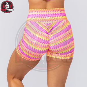 Shorts de sport pour femmes à imprimé Fiesta, toucher doux et flexible, effet push-up fessier, sans coutures, prix de gros - Product Image 4