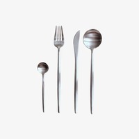 Ensemble de couverts minimalistes en acier inoxydable, finition miroir, passe au lave-vaisselle, pour mariage, couteau, fourchette, cuillère, service de table