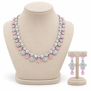 Collier en diamant américain MIJ pour femme, collier de luxe en diamant AD, ensemble de colliers en diamant pour soirée, imitation de diamant pour mariée, vente en gros - Product Image 1