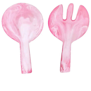 Resin Art Indian Made Cream <b>Pink</b> Color Shaded Resin Salad Server Handcrafted Serving Spoons Best Quality Products Cutlery <b>Set</b> - Product Image 4