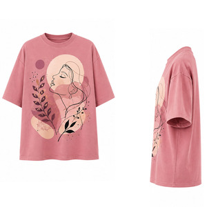 Camiseta con estampado gráfico para mujer, camisa informal de algodón ligero con cuello redondo y manga corta para verano, ropa de calle, moda diaria - Product Image 5
