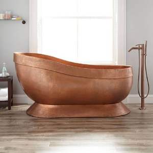 Modern Luxe Copper Bathtub Sleek Handmade Copper Soaking <b>Tub</b> Contemporary Freestanding Bathtub Minimalist Copper <b>Spa</b> Bathtub - Product Image 1
