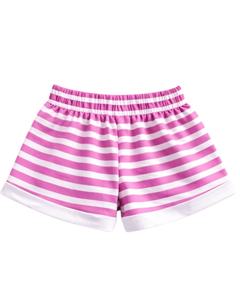 Ensemble crop top et short rayé rose et blanc personnalisé pour femme – Tenue décontractée d'été deux pièces avec taille élastique – Vêtements de détente et streetwear OEM - Product Image 6