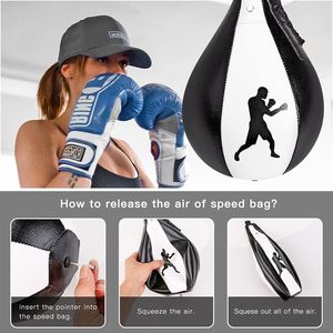 Kit de sac de vitesse pour la boxe et sac de vitesse en cuir premium avec rotation à 360° °   Tête pivotante et gonfleur faciles à installer et à utiliser, améliorant la performance - Product Image 3