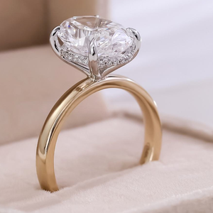 Anillo de Diamante Cultivado en Laboratorio con Corte Ovalado, Color D, Chapado en Oro de 14K, 5.5g, Certificado IGI, Joyería Fina Vintage para Mujer, Anillo de Compromiso y Boda - Product Image 3