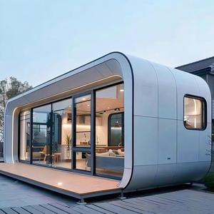 Maisons modulaires en conteneurs <span class=keywords><strong>de</strong></span> luxe, design moderne, préfabriquées, 20 pieds, 40 pieds, structure en acier, <span class=keywords><strong>jardin</strong></span>, pod, maison <span class=keywords><strong>de</strong></span> <span class=keywords><strong>jardin</strong></span>, <span class=keywords><strong>cabane</strong></span> Apple avec terrasse - Product Image 3