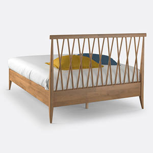 Lit divan au design minimaliste français, cadre en teck, ensemble de meubles de chambre à coucher - Aira - Product Image 3