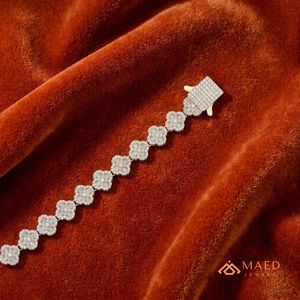 สร้อยข้อมือโซ่ทองคำประดับมอสซาไนต์ ดีไซน์สวยเก๋ เหมาะสำหรับใส่ทุกวัน เป็นของขวัญสุดหรูสำหรับผู้ชายและผู้หญิง สไตล์ลอสแอนเจลิส - Product Image 4