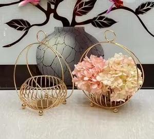 Cesta de metal para regalos, cesta de almacenamiento para frutas, pan y aperitivos, cesta de regalo para exhibir en la cocina o mesa de comedor - Product Image 5