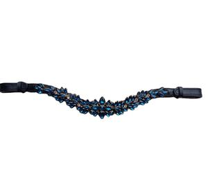 Bandas de cristal de cuero Banda de cejas de caballo de cuero hecha a mano con cristales Fabricante mayorista | bandas de cejas caballo de cristal - Product Image 1