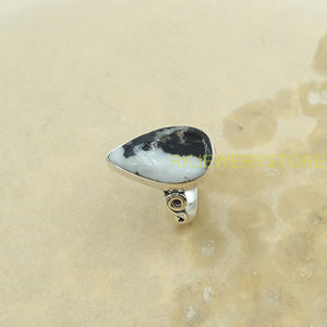 Natural Buffalo Turquoise <b>Ring</b> Handmade 925 Sterling Silver Teardrop Gemstone Vintage Boho <b>Statement</b> Jewelry Gift for Women Her - Product Image 6