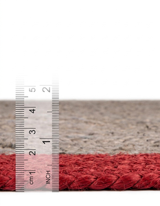 Alfombra ovalada de yute tejida a mano, yute natural con borde rojo, alfombra trenzada hecha a mano, alfombra de estilo bohemio y rústico, tamaño personalizado - Product Image 5