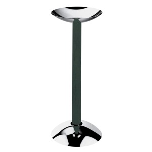 Refroidisseur à champagne élégant bicolore sur pied, base en métal poli moderne et colonne noire, pour boissons - Product Image 6