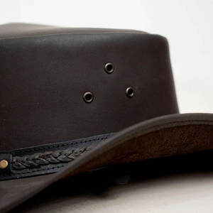 Sombrero de Vaquero de Cuero Marrón Genuino para Hombre, Unisex, Casual, Ajustable, Ligero, para las Cuatro Estaciones 2025 - Product Image 3