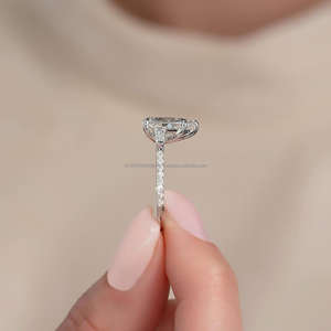 IGI/GIA Lab Grown Vintage 14K oro blanco boda/anillo de compromiso Unisex corte diamante para fiesta de aniversario regalo pera corte diamante - Product Image 2