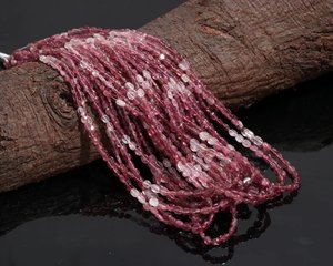 Cuentas Ovaladas de Turmalina Rosa Natural AAA+, Hilo de Piedras Preciosas Lisas de 15 Pulgadas, Venta al por Mayor para la Fabricación de Joyas - Product Image 4