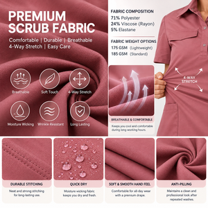 Nouveaux ensembles d'uniformes médicaux pour infirmières, médecins et spas, avec logo brodé, uniformes chirurgicaux pour femmes, ensembles d'uniformes roses - Product Image 5