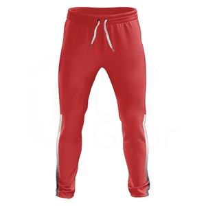 Men's <b>Red</b> Full Zip Tracksuit Set Solid Color Sporty Casual Wear Quick Dry Polyester Long Sleeve <b>Hoodie</b> With Side Pockets - Product Image 3